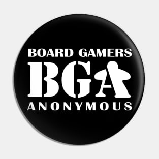 Official Board Gamers Anonymous White 2.0 Pin