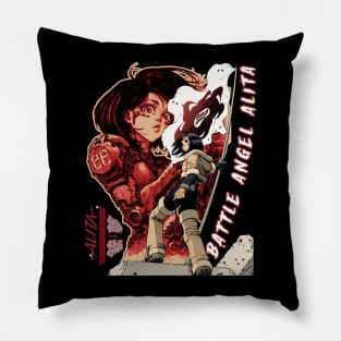 Grewishka's Wrath - Face the Adversary in Alita T-Shirt Pillow