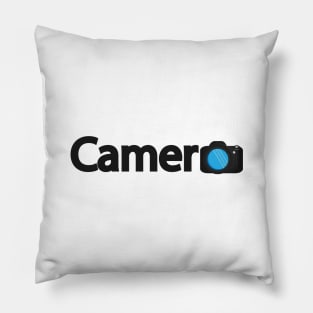 Camera creative typographic logo design Pillow