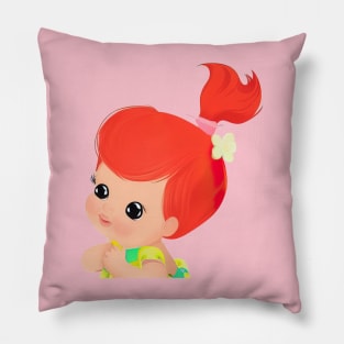 Cute Red Hair Baby Girl Pillow