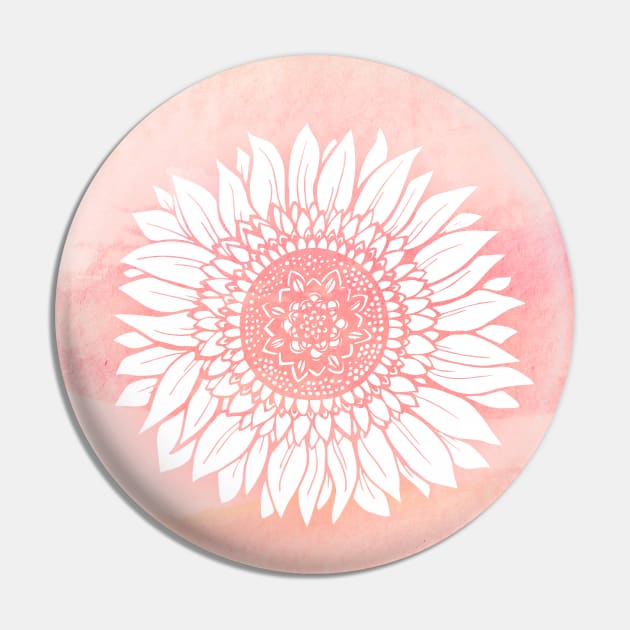 Pink Watercolor Flower Tapestry Pin by aterkaderk