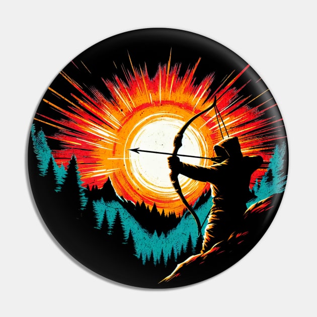 Archery Wilderness Vintage Design Pin by Miami Neon Designs