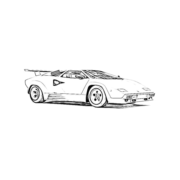 Countach Wireframe by Auto-Prints