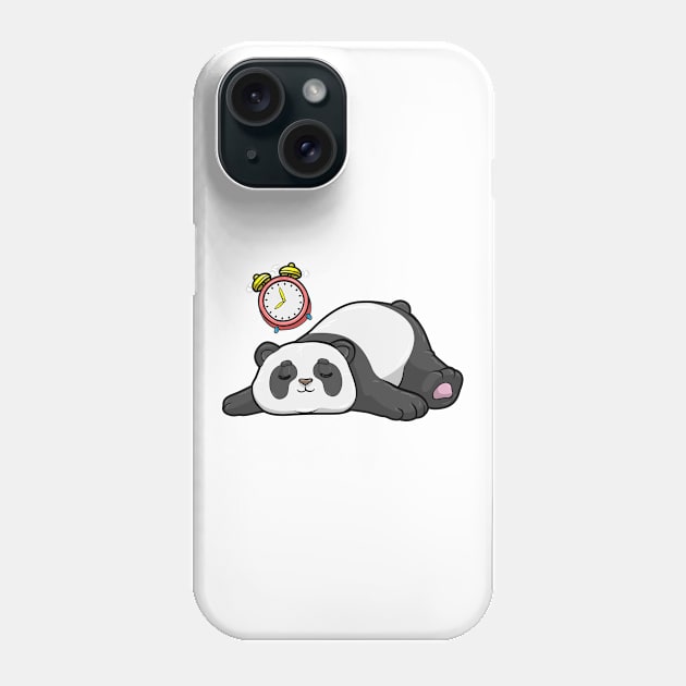 Panda at Sleeping with Alarm clock Phone Case by Markus Schnabel