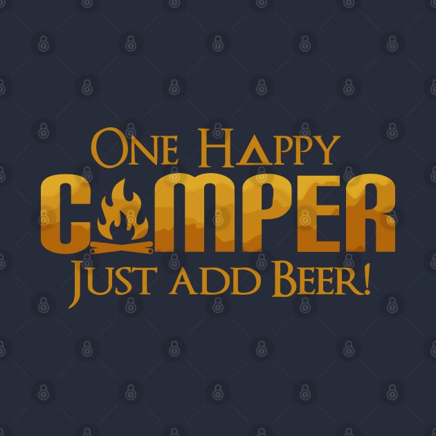 ONE Happy Camper Beer Lover Camping Drinking by TeeCreations