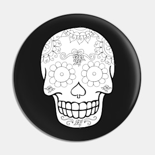 You Color Sugar Skull Pin