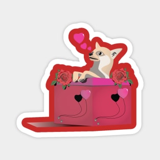 Puppy Chihuahua Valentine Magnet