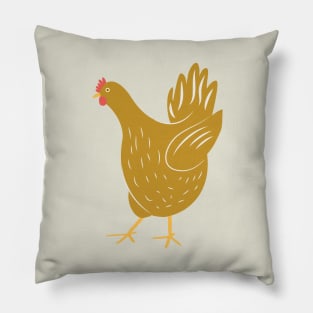 Happy Yellow Hen Pillow