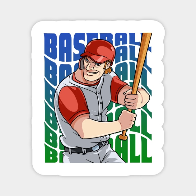 Baseball Player Boys Girls Youth Homerun Hitter Sports Magnet by Noseking