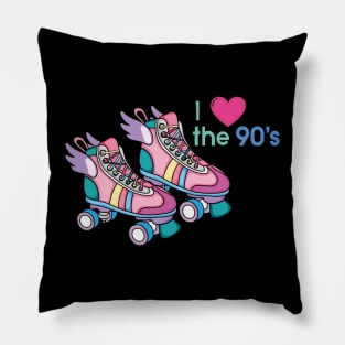 Funny Skating 70s 80s 90s Roller Skates Retro Vintage Party Pillow