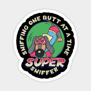 Adorable Super Dachshund Sniffer Cute and Funny Magnet