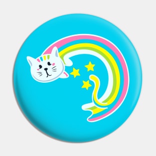 Kitty Cat Rainbow Pin