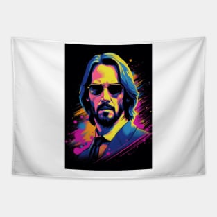 John Wick Portrait Colorful Art Tapestry