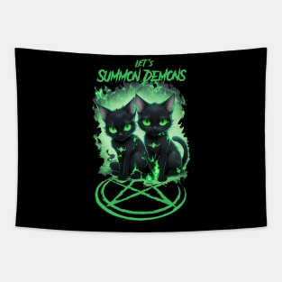 Let's Summon Demons - Evil Black Cats Edition Tapestry