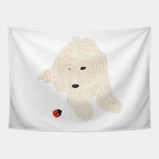 Maltipoo and Ladybug Tapestry