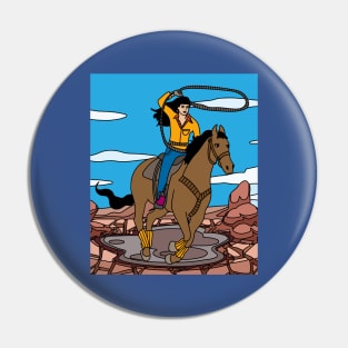 Rodeo Riding On A Horse Pin