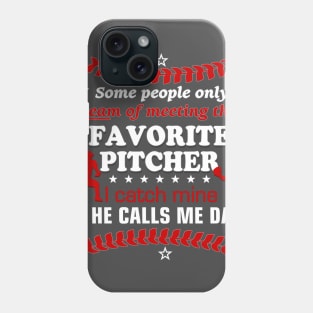 Baseball Dad Pitcher Catcher Father Son Phone Case
