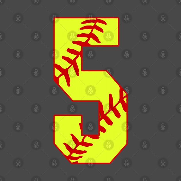 Fastpitch Softball Number 5 #5 Softball Shirt Jersey Uniform Favorite Player Biggest Fan by TeeCreations