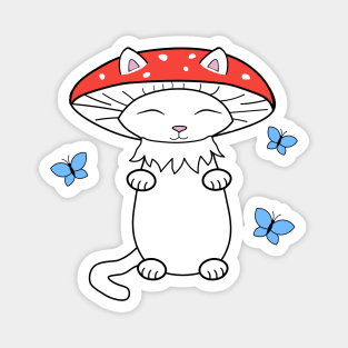 Mushroom cat Magnet