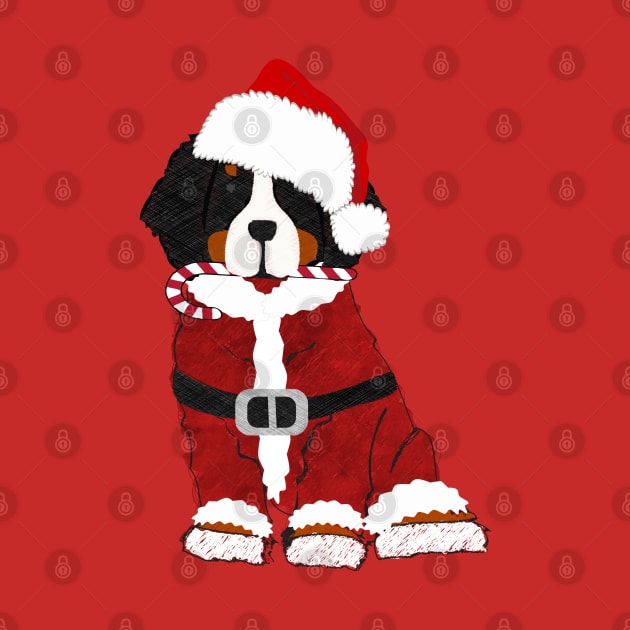 Christmas Bernese Mountain Dog Santa Claus by EMR_Designs