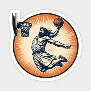 Funny Basketball Retro Jesus Christ Magnet