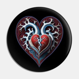 Deadhead Heart Embroidered Patch Pin