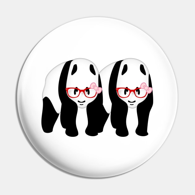Lesbian Pandas Pin by mailboxdisco