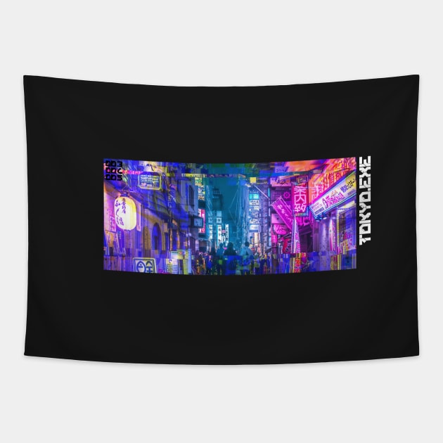 Tokyo Neo Future Cyberpunk Tapestry by TokyoLuv