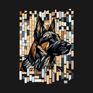 German Shepherd - Mosaic Art T-Shirt