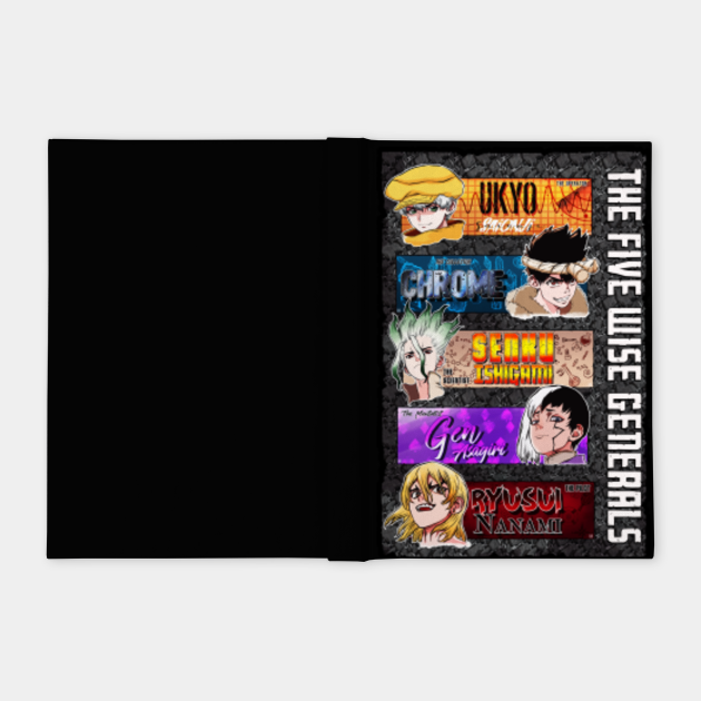 Dr Stone The Five Wise Generals Dr Stone Notizblock Teepublic De