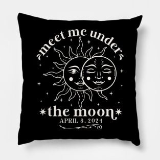 Total Solar Eclipse April 8, 2024 Boho Sun And Moon Mystic Spiritual Pillow