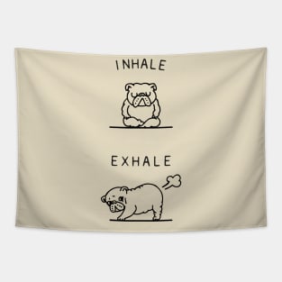 Inhale Exhale English Bulldog Tapestry