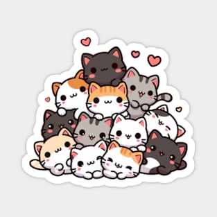 Kawaii Cats Pile Magnet