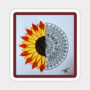 Sunflower Mandala Magnet