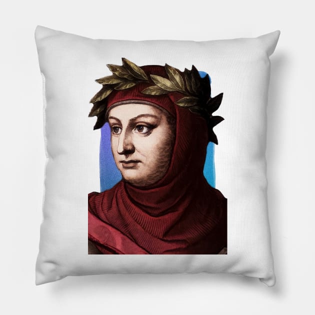 Italian Writer Giovanni Boccaccio illustration Pillow by Litstoy 