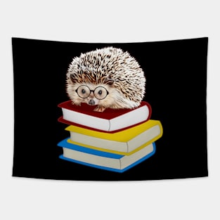 Totally Adorable Hedgehog Book Nerd Tapestry