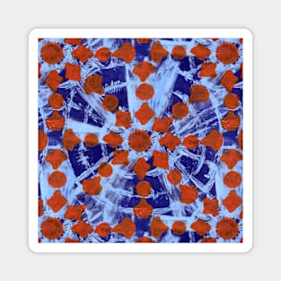 Mandala Tie Dye - Blue and Orange Magnet