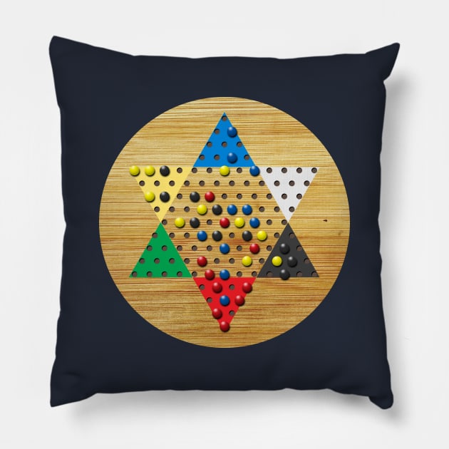 Chinese Checkers Board (new) Pillow by GloopTrekker