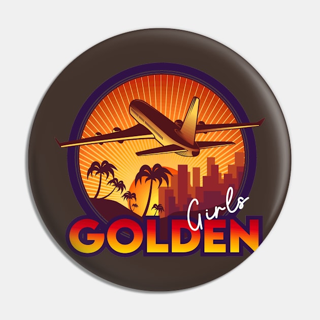 Retro Circle Golden Girls Pin by TeeTypo