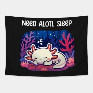 Cute Axolotl Sleeping Tapestry