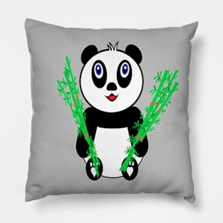 Panda with bamboo Pillow