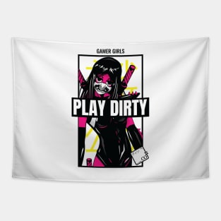 Gamer Girls Play Dirty Manga Edition Tapestry