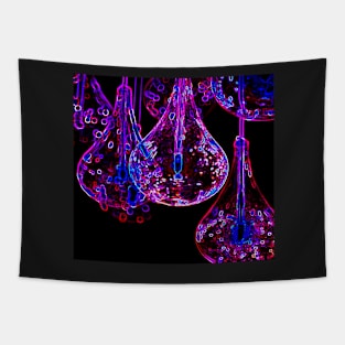 Glowing Neon Lightbulbs Tapestry