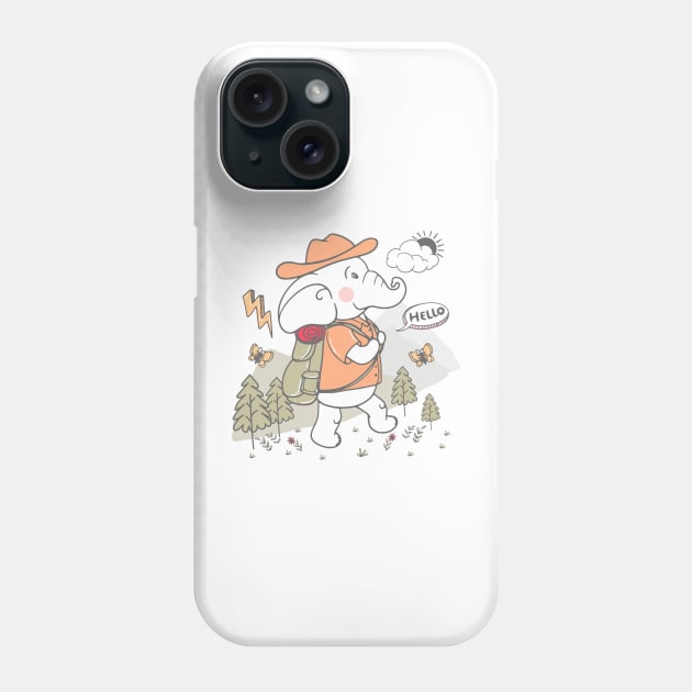 Elephant Climb Mountain Phone Case by Mako Design 