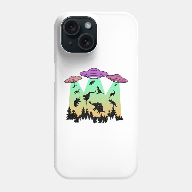 ufo abduction of the dinosaurs Phone Case by perthesun