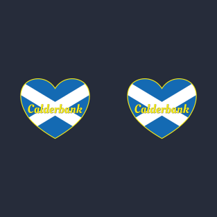 Calderbank Scotland UK Scotland Flag Heart T-Shirt