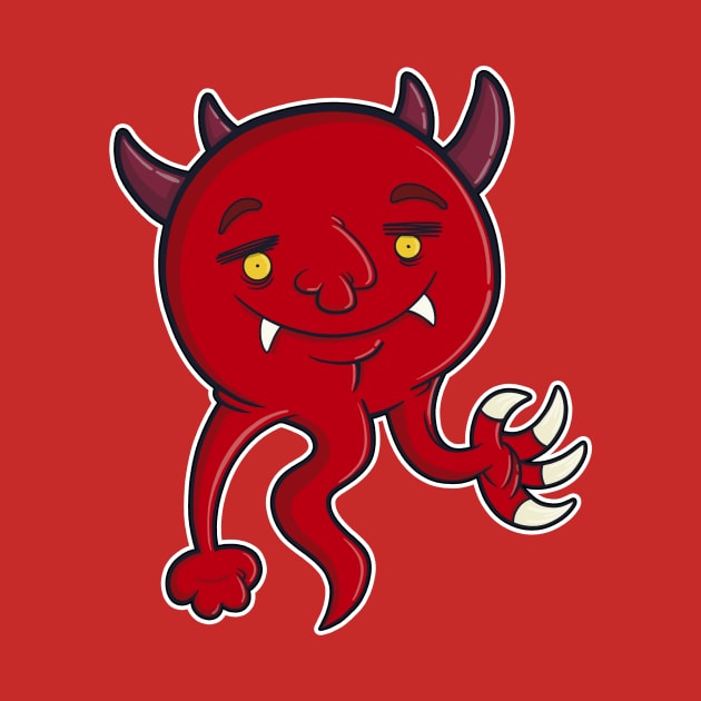 Red Happy Demon by Monster Doodle