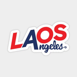 Laos Angeles Red & Blue Logo Magnet