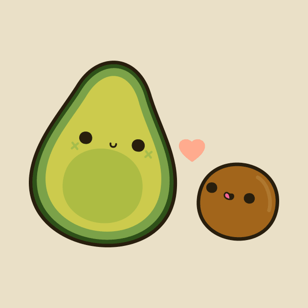 Cute avocado and stone by peppermintpopuk