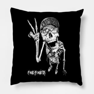 obey skull Chalk Hands Pillow